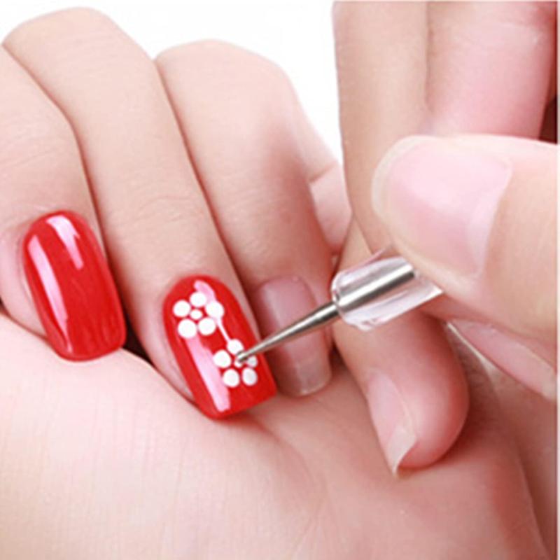2-Pack 2 Way Dotting Pen Tool (5pcs/pack) Nail Art Tip Dot Paint Manicure kit, Dotting Tools Set, Ball Stylus Embossing Pattern Clay Sculpting Carving Modeling Tools Nail Art Nail Care Cutics 1