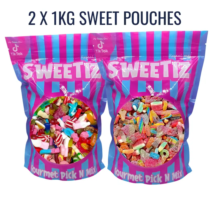 2X 1KG Sweet Pouches (FIZZY & JELLY OPTIONS) 0