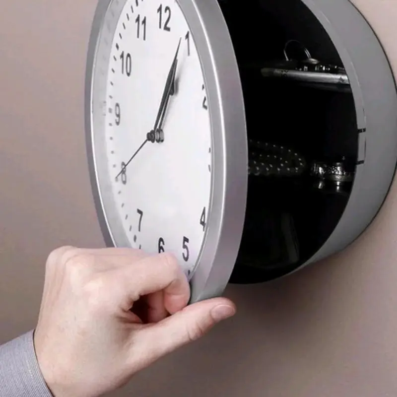 Wall Clock Hidden Safe Secret Wall Clock Safes Container Box for Money Stash Valuables Jewelry Cash Storage Safe Box Kitchen Storage Man Cave Secret Stash Box 0