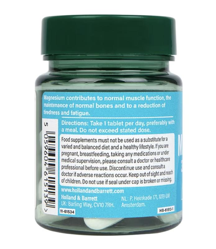 Holland & Barrett Magnesium 375mg 30 Tablets 1