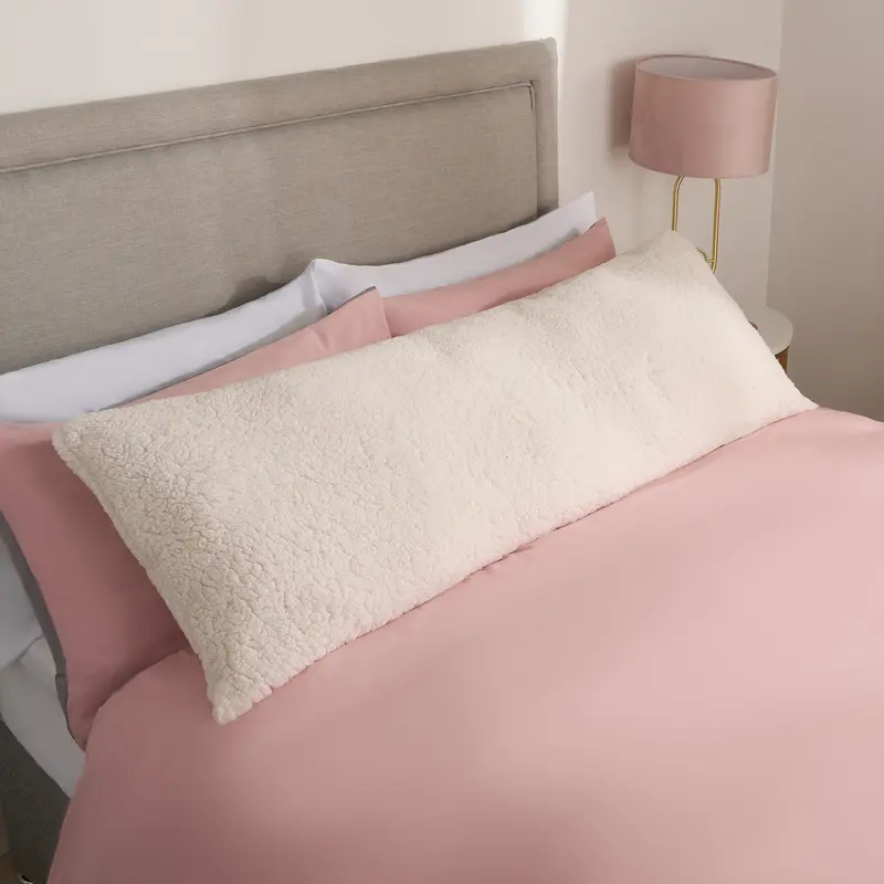 Long Bolster Pillow Teddy Fleece Body Cushion 5