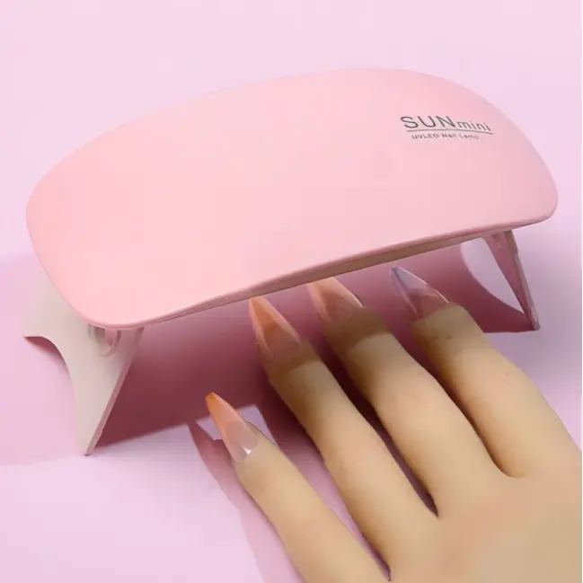 Portable LED Mini Nail Lamp 6W Gel Dryer for Women and Girls (Pink) - Nail Art Tool - Cutics, Polish 0