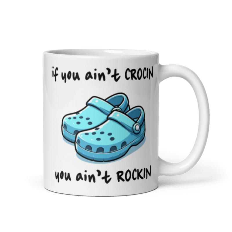 Funny Mug, if you ain't crockin, you ain't rocking, blue design, also in pink, Homorous  Gift Idea, Birthday Present, Christmas, Mothers Father Day, Secret Santa, Graduation, Thank you, Anniversary, Retirement 4