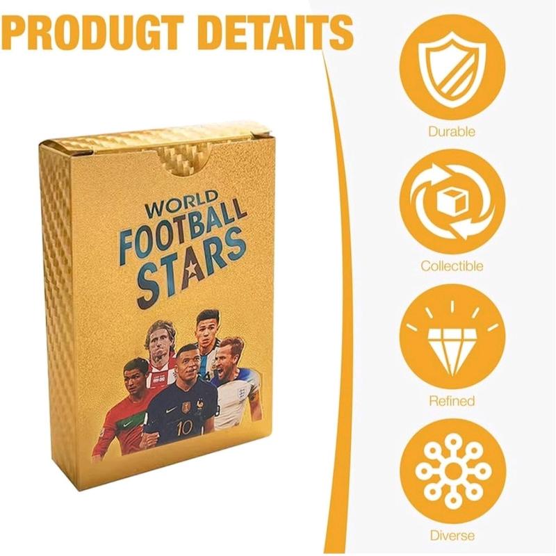 55Pcs Gold Foil Football Star Cards for Collectors 2