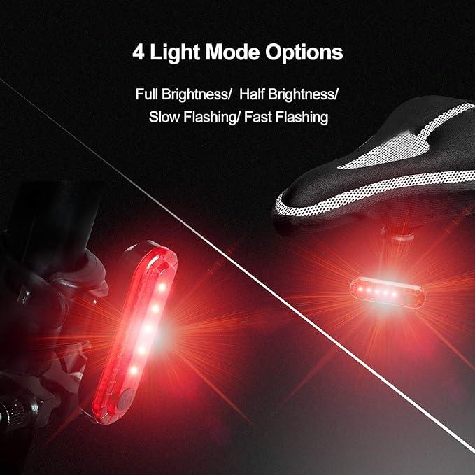 Super Bright Bike Light Set & Red Bell Set. 2400 Lumen Front Light. Bright Rear Light & Bike Bell Set 2
