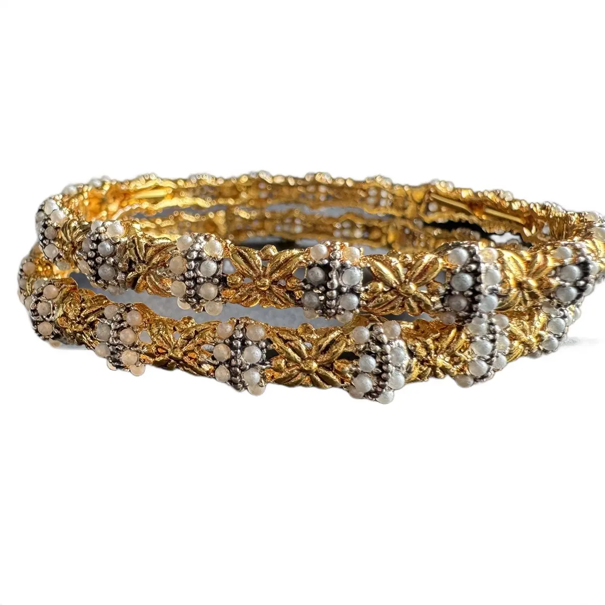 Opal bangles pair