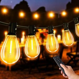 MAGGIFT 45M/30M Outdoor Lights Mains Powered with Remote/Timer/3 Modes - Garden Festoon Plug in String Lights with 75+3 S11 LED Bulbs, Waterproof Hanging Patio Lighting for Fence Cafe Bistro Yard