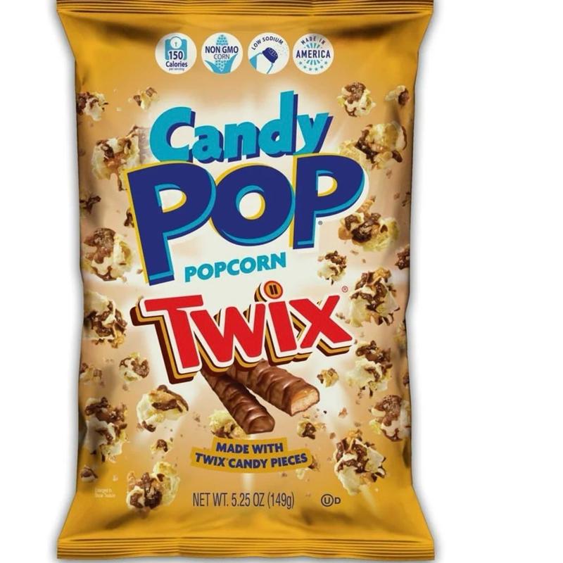 USA Popcorn Oreo, Twix or M&M’s, snickers or peanut butter & jelly flavours - Crispy Snack - 149g 2