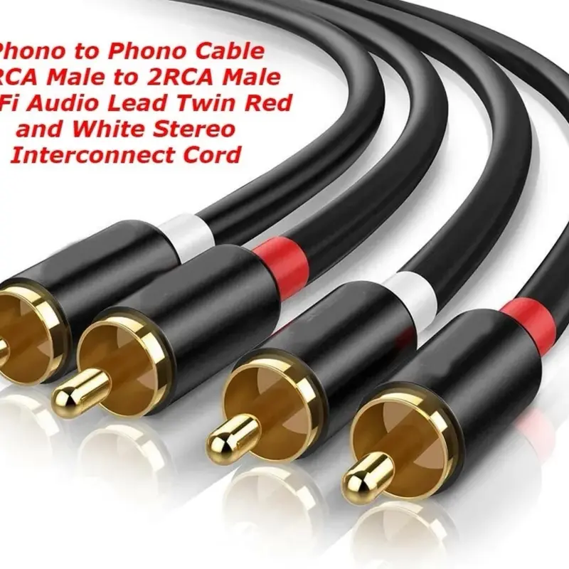RCA Cable 2RCA Male to Male Stereo Hi-Fi Audio Lead Twin Phono Red & White Cable 0