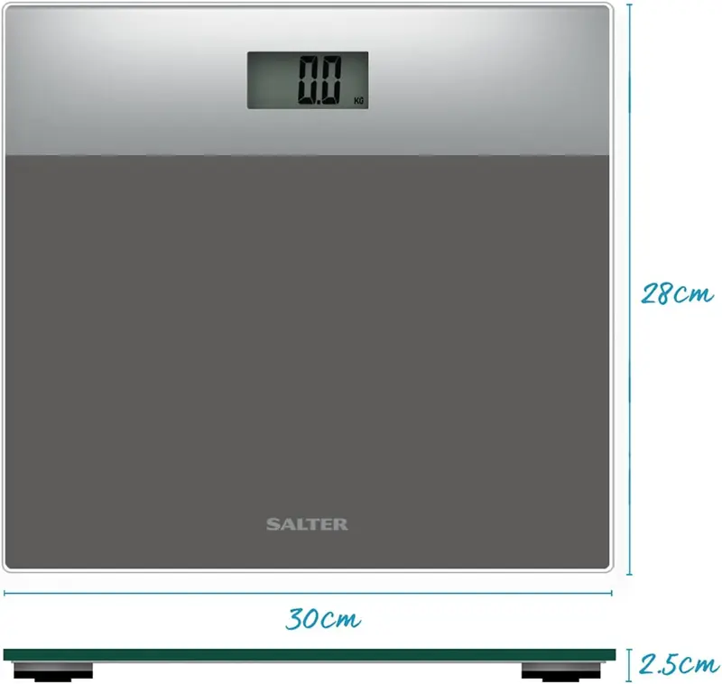 9206 SVSV3R Digital Bathroom Scale – Body Weighing Glass Electronic Scales, Easy Read LCD Display, Step On Activation, Max. Weight 180KG/400lbs, 15-Year Guarantee, Battery Included, Silver/Grey 1