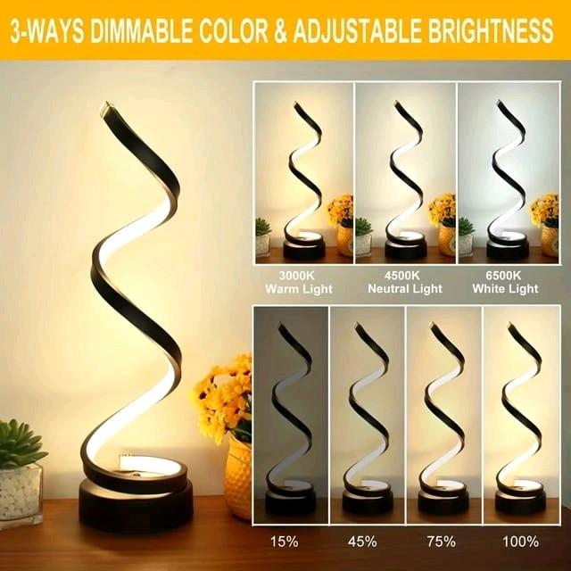 Modern Spiral Dimmable LED Table Lamp for Living Room and Bedroom 7