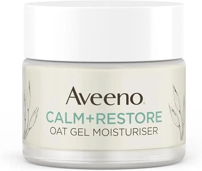 Aveeno Face Calm+Restore Oat Gel Moisturiser (1x 50ml), Face Moisturiser to Instantly Soothe and Replenish the Skin's Moisture Barrier, Intensely Nourishing Day Cream, Tested on Sensitive Skin Skincare Daily