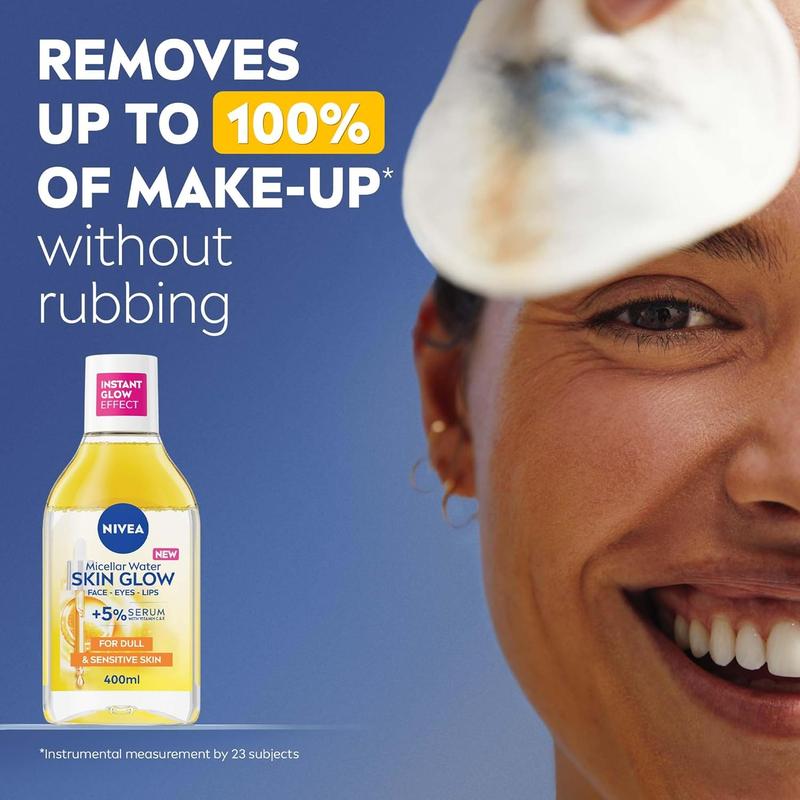 NIVEA Skin Glow Serum Infused Micellar Water Revitalising Micellar Cleansing Water with Amino 400ml Makeup Makeup Remover Waterproof Cosmetic 3