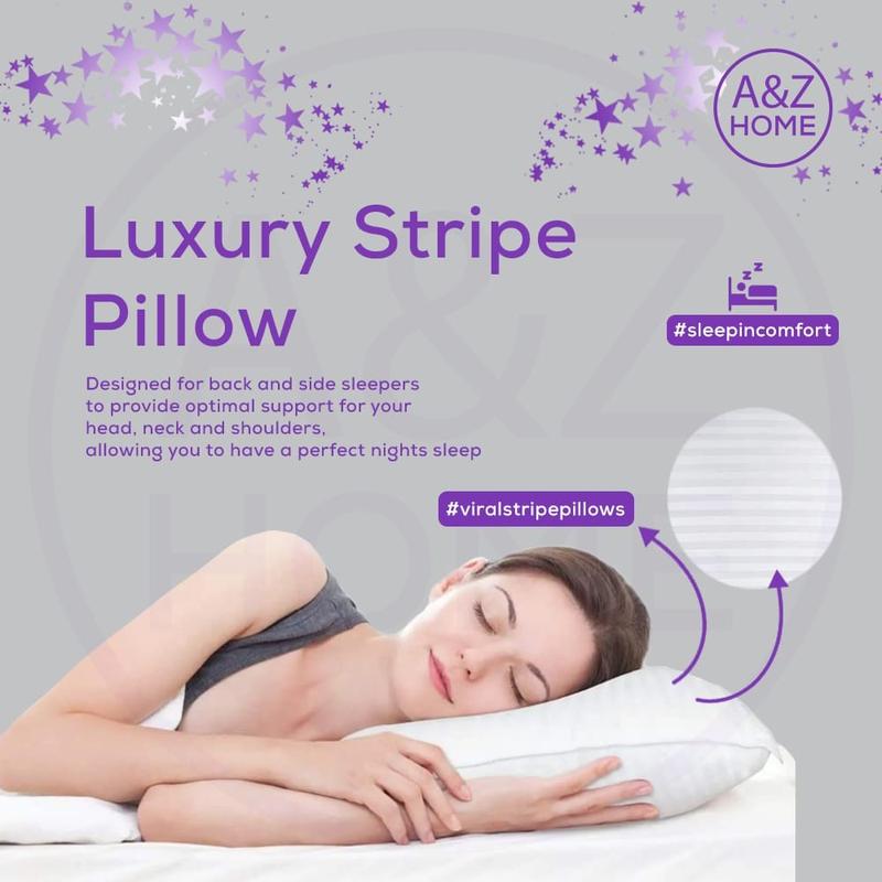 Product Introduction of A&Z Home Soft Egyptian Stripe Pillows - Hotel Quality, Extra Filled, Suitable for Back and Side Sleepers 4