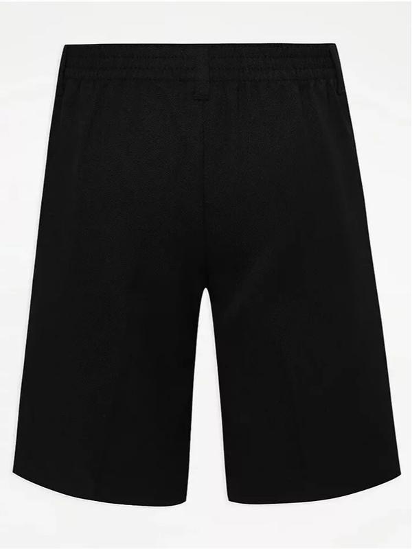Pack of 2 Boys School Shorts Half Elastic Waist Solid Colours Charcoal, Grey, Navy, Black 2