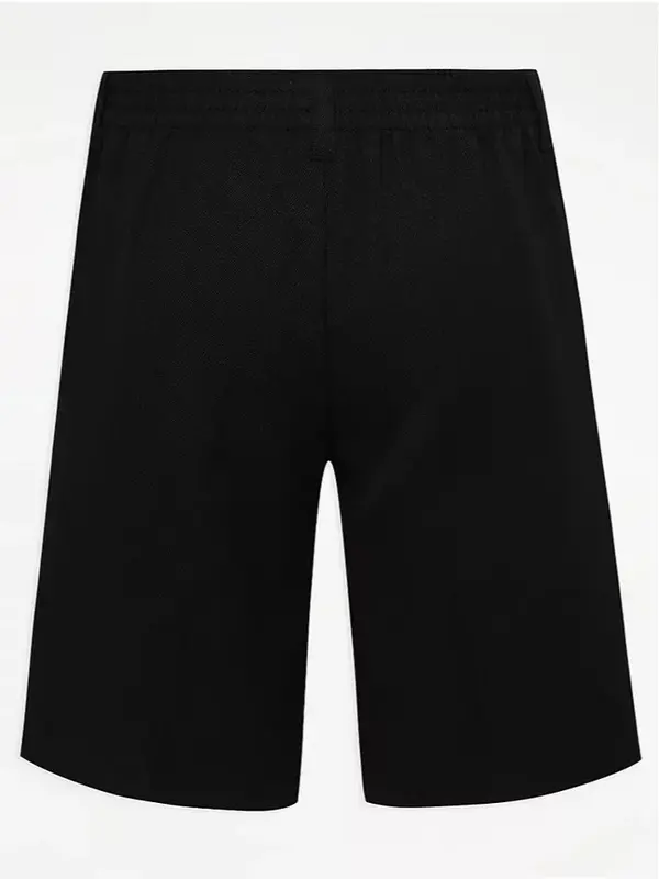 Pack of 2 Boys School Shorts Half Elastic Waist Solid Colours Charcoal, Grey, Navy, Black 2