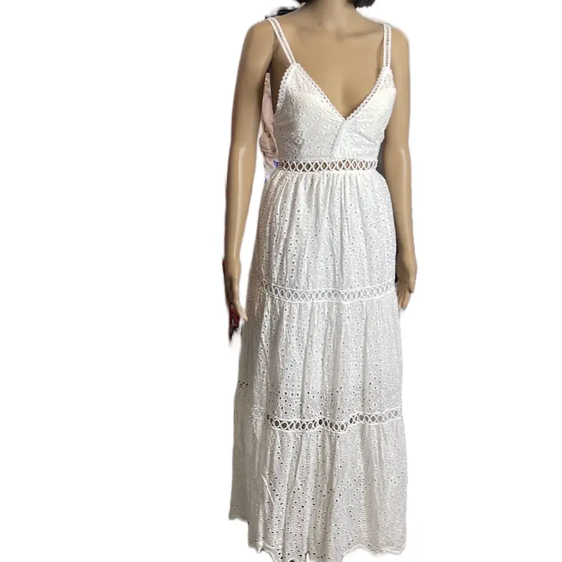 White Boho dress crochet Size 8-10 lace summer dress Womenswear Casual Lady Casual Wear Sleeveless Comfort Beach Comfortable Lightweight Outdoor Style Breathable 2