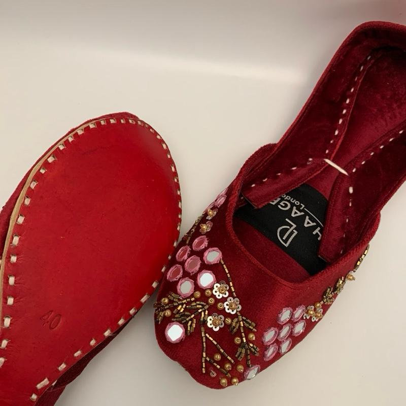 72-UK 5,7,8 khussa Punjabi Juttis Ladies handmade Flat Heel Pakistani Indian Khussa Moja handmade women footwear Traditional No Heel Round Toe Walking Shoes Girl Flatform Shoe Comfort Comfortable Woman Running Leather Soft 4