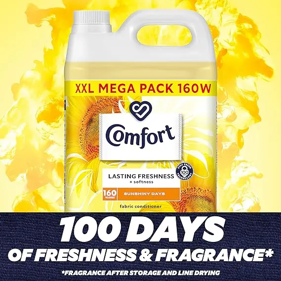 Sunshiny Days Fabric Conditioner with Stay Fresh technology for 100 days of freshness + fragrance* 4.8 L (160 washes) Floral Household Smooth Scented Perfume Flower | Household Cleaner 1