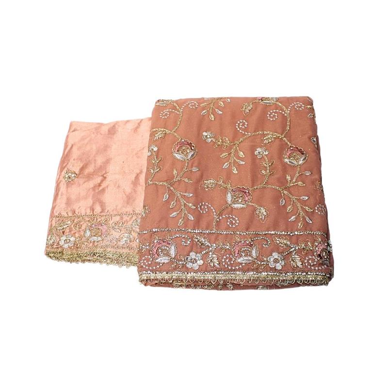 BS-UNST-202 - Unstitched Embroidered Chiffon Stone Work Suit 1