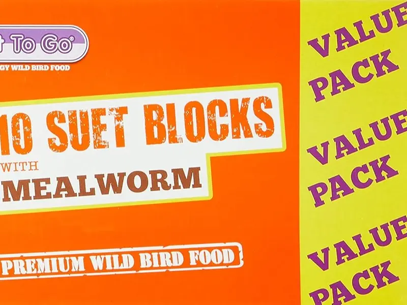 Suet To Go Mealworm Suet Block Wild Bird Treat, 300 g ( Pack of 10) 1