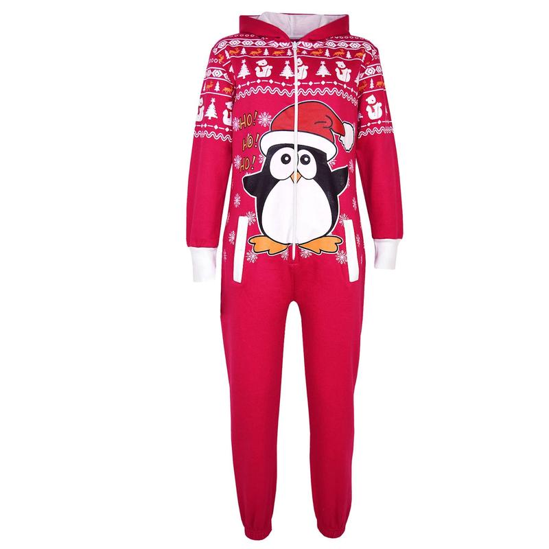 Kids Girls Boys Novelty Christmas Santa Claus Penguin Snowman Reindeer Print Onesie All In One Jumpsuite New Age 5-13 Years 6