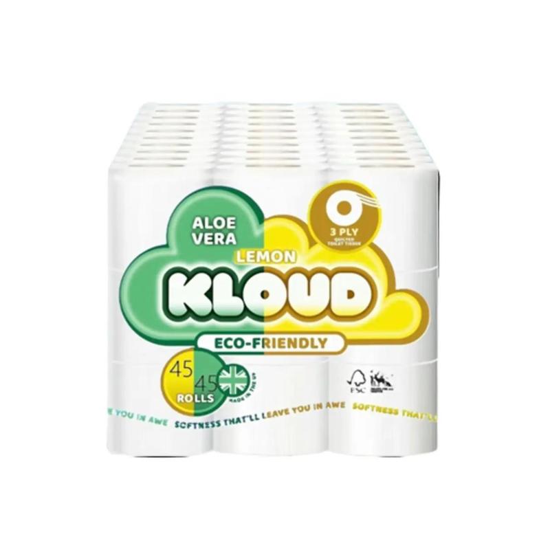 KLOUD 90 TOILET ROLLS  BEST VALUE/90 Toilet Rolls/Bulk Buy Mixed Scented /3PLY/10x9pk + 20 FREE Heavy Duty Bin Liners  (KLOUD) Eco-friendly Family bundle 2
