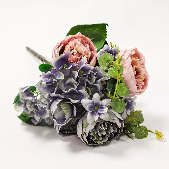 Artificial Silk Peony Flower Bouquet - Decorative Fruit - No. 4 - Ornaments and Plants for Home - Red Chrysanthemum Flowers 7