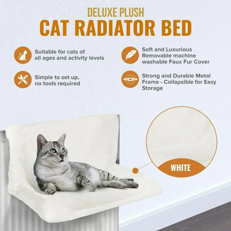 48cm Cat Radiator Bed - Faux Fur Kitten Dog Hammock Puppy Pet Window Cat Bed Dog Bed Sofa Grey Pet Beds Sofas & Mats Dog Bed 5