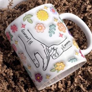 Personalised Holding Hands Mug - Up To 13 Hands - Perfect for Coffee and Tea - Drinkware, Cup Ceramic