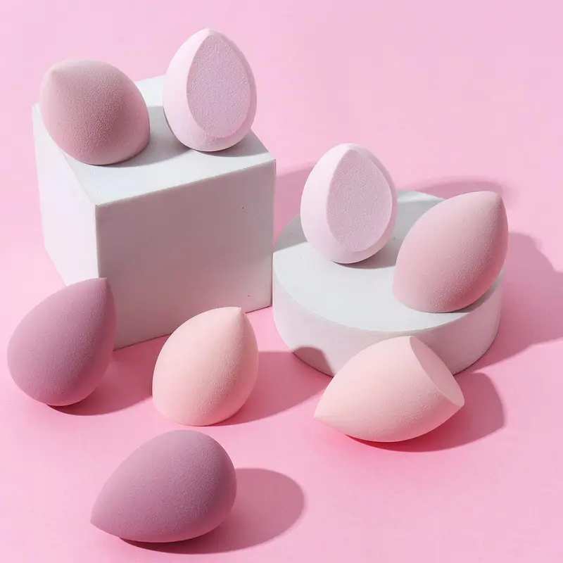 10 Pcs Makeup Blender Sponge Set - Soft Beauty Sponge Blenders in Pastel, Khaki & Gold, and Purple Haze Colors 0