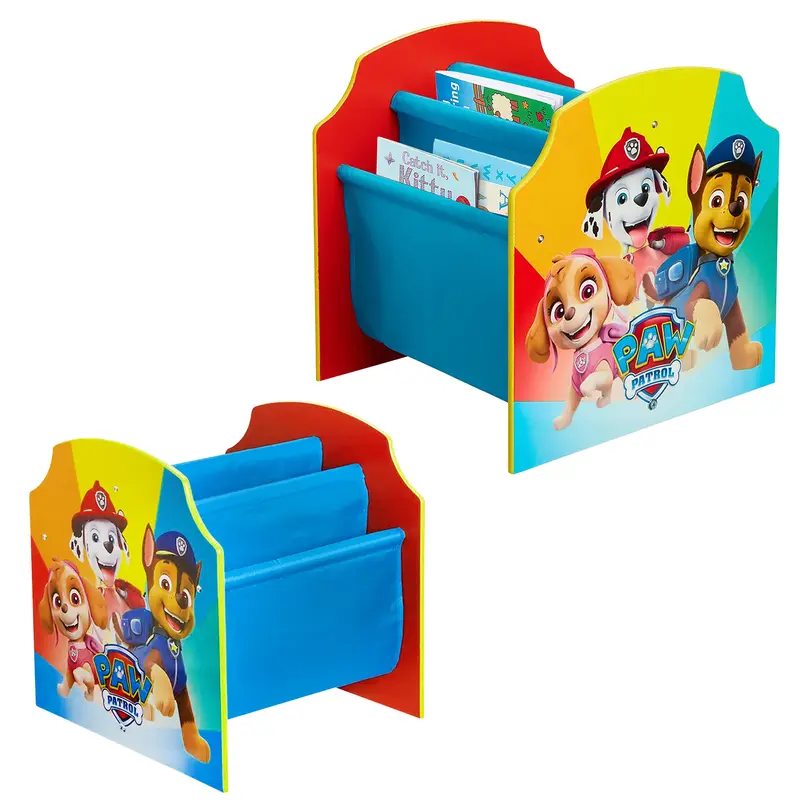 Kids Paw Patrol Sling Bookcase Unit with 4 Shelves, Children's Kids Wooden Furniture Book Shelf, Chase Skye Rocky Pawpatrol 2