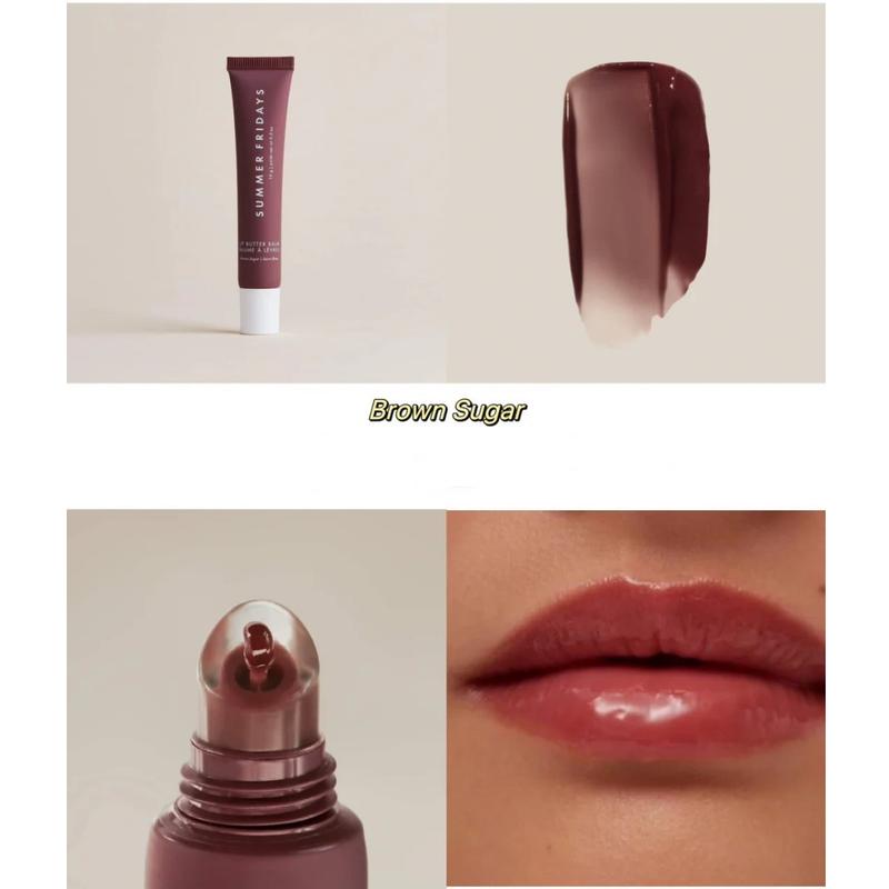 Product Introduction of Summer Fridays Vanilla Beige Lip Balm Mini Lip Gloss Set Moisturizing Transparent Smooth Soft Tube Mirror Lipstick Makeup Set Moisturizer Cosmetic 6
