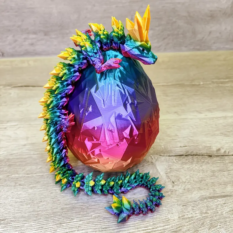 Crystal Dragon in Egg – 3D Printed Fantasy Collectible 3