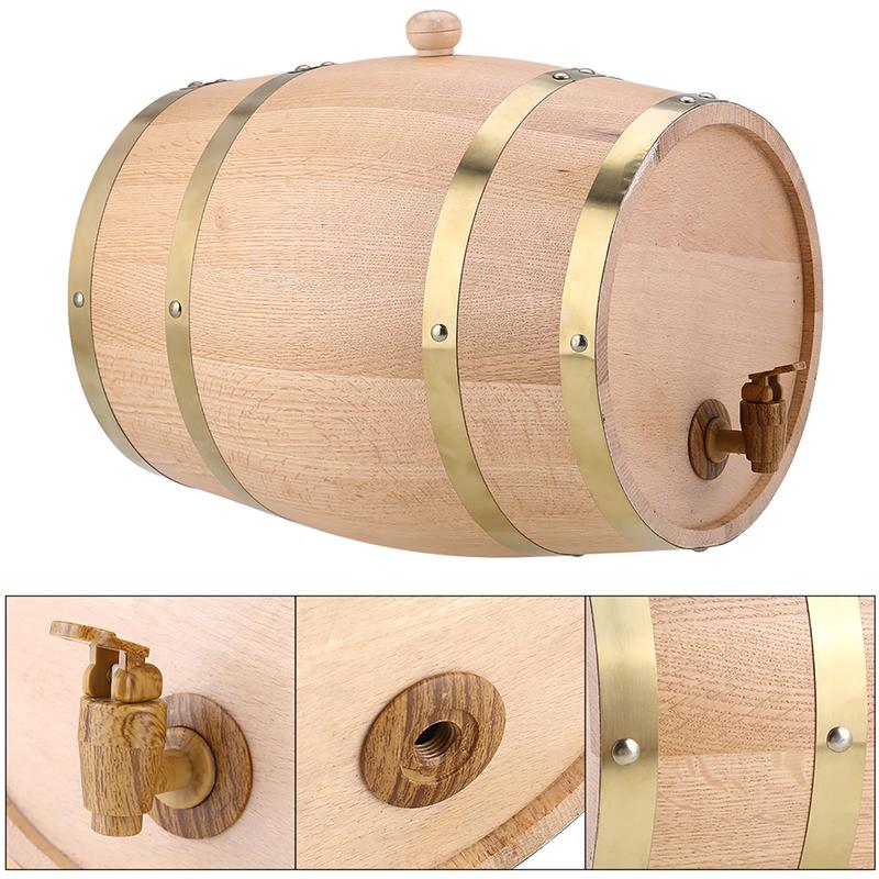 Vintage Wood Oak Timber Wine Barrel for Beer Whiskey Rum Port 10L 2