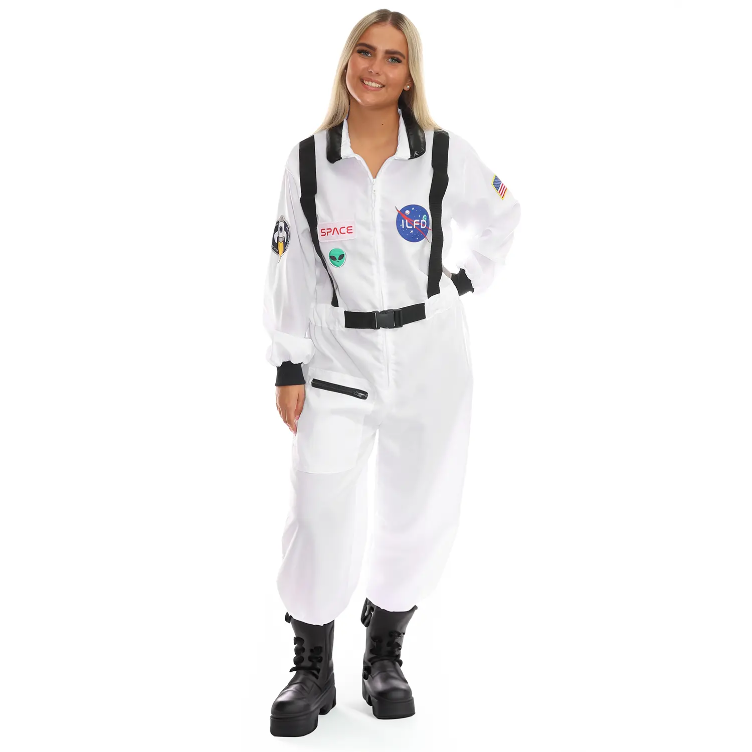 Ladies Astronaut Costume - Perfect for Women's Cosplay - Womenswear, Clothing Accessories Comfort Comfortable Piece Winter Moon White Spaceman