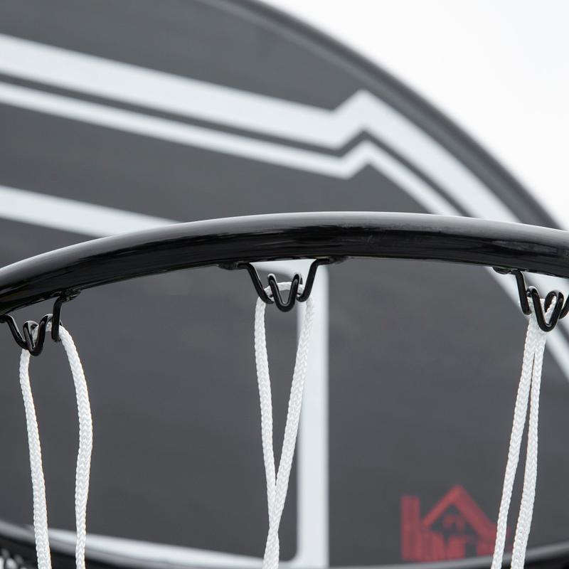 HOMCOM Adjustable Basketball Hoop and Stand, with Wheels and Weight Base Black 8