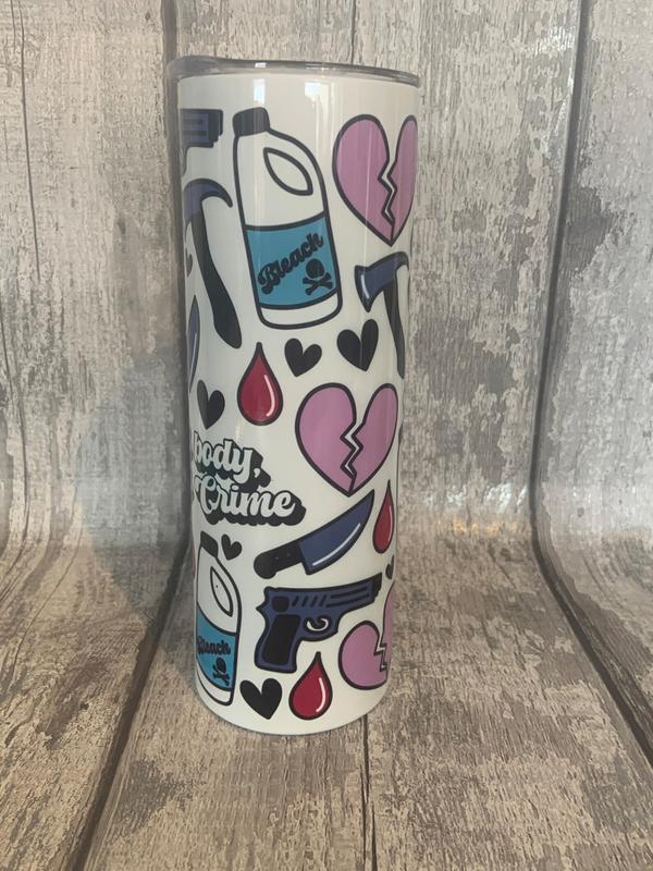 No Body No Crime Metal Skinny Tumbler 20oz 1