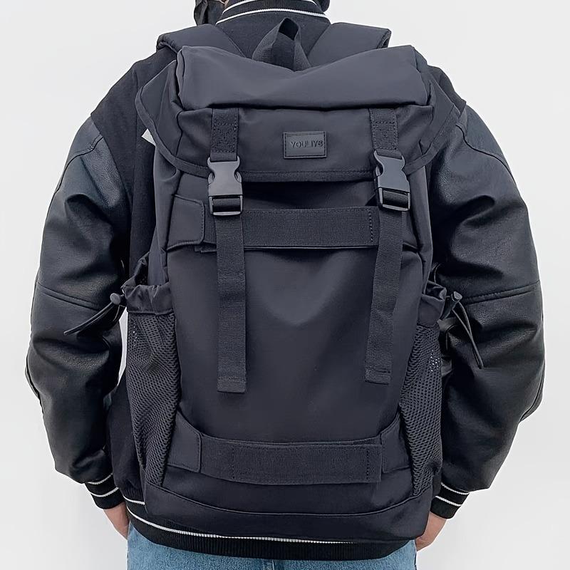 Product Introduction of Sports Nylon Hiking Daypack Water-Resistant with Laptop Compartment and Polyester Lining – Black Drawstring Backpack with Fixed Shoulder Straps for Outdoor, Travel, School 3