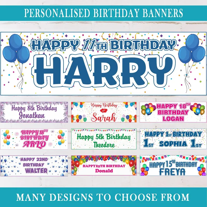 x2 Personalised Football Party Banner, Custom Party Decorations, Boys Birthday Party Decor, Football Themed Party, Sports Party Decorations 7