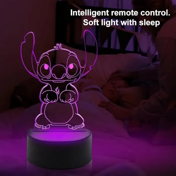 Lilo & Stitch Acrylic Night Light - USB/Battery Operated Desk Lamp for Home and Office 2