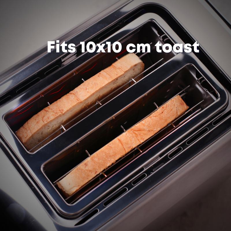 2 Slice Toaster - Toaster 2 Slice with Variable Browning Control - Stainless Steel Toaster with Wide Slots for Thick Bread Slices & Bagels - Sleek & Compact Bread Toaster 3