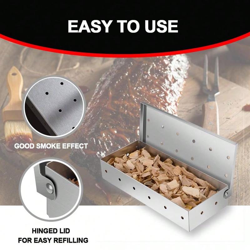 Rainbow Snowman  Stainless Steel Smoking Box for Wood Chips - Adds Smoky Flavor to Meat & Vegetables, Ideal for Grills and Barbecues 2