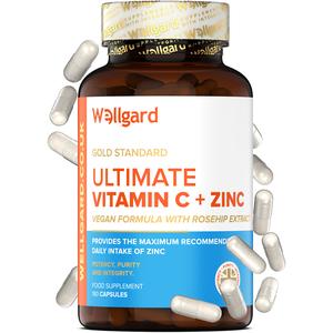 Ultimate Vegan Vitamin C & Zinc Capsules, Rosehip, Immunity, Women, Men, 90 Capsules