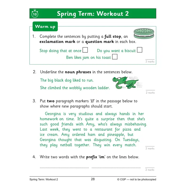 Year 3 Maths and English 10 Min Test Workbook Bundle for 7 to 8 year olds KS2 6