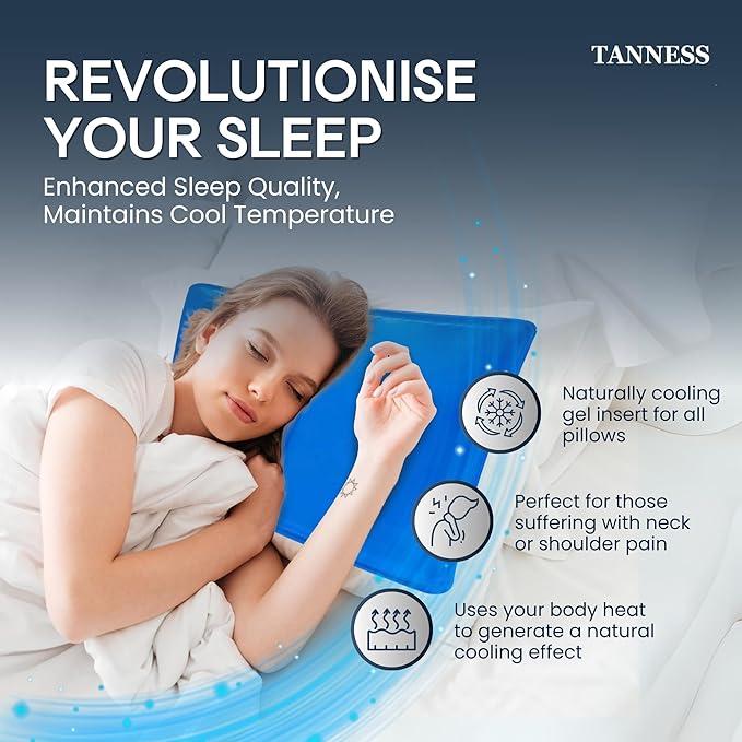Tanness Pack Gel Cooling Mat | Cooling Gel Pillow Cushion for Absorbs and Dissipates Heat | Cooling Pillows for Night Sweats & Cooling Pillow Increase Sleep Quality