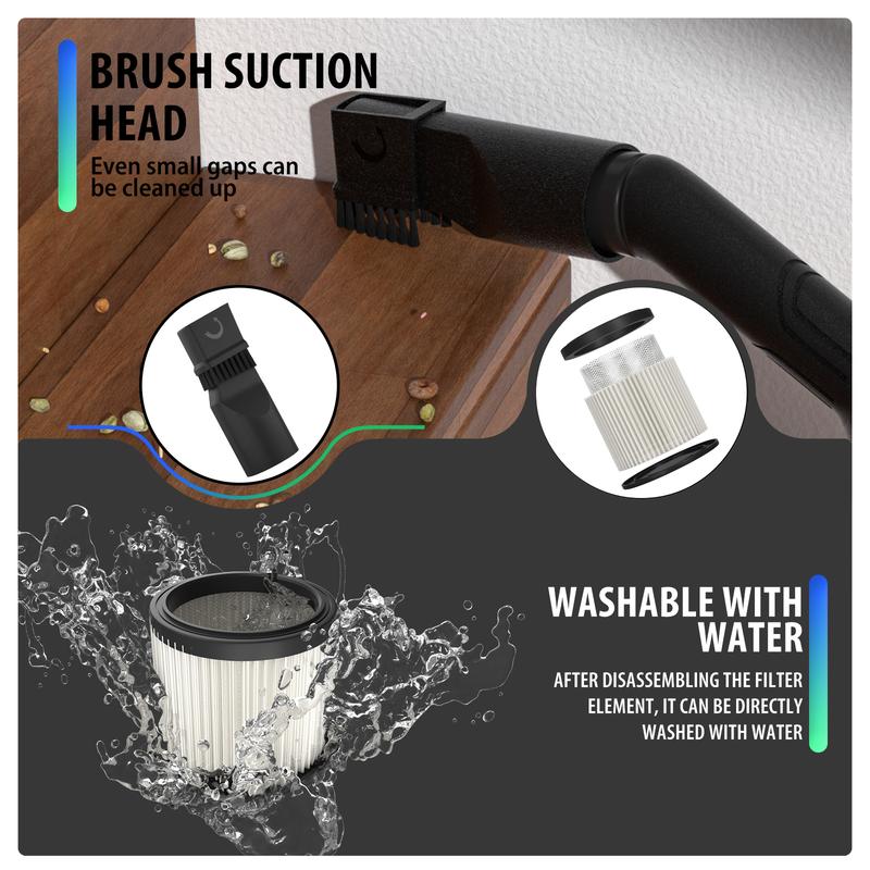 3-in-1 800W Wet & Dry Vacuum Cleaner, 3 Functions (Dry/Wet/Blow), >16kPa Powerful Suction, 15L Capacity, HEPA Filter, with Swivel Wheels for Easy Mobility, Ideal for Carpets, Home, Shops, Office, Cars, Large Areas & Commercial Cleaning! vacuuming 6