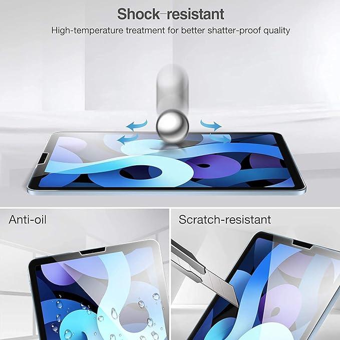 2 Pack Screen Protector for iPad Air 5th 2022 / iPad Air 4th 2020 10.9-inch and iPad Pro 11 Inch All Models, Tempered Glass, Face ID Compatible, 9H Hardness 4