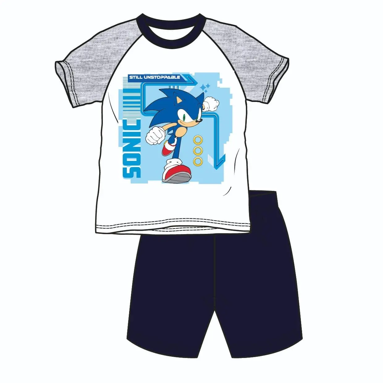 Sonic The Hedgehog  Still Unstopable Short  Cotton Pyjama Set