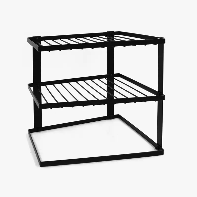 No-Wobble Plate Rack for Kitchen Cupboard Storage Organiser - Black 1